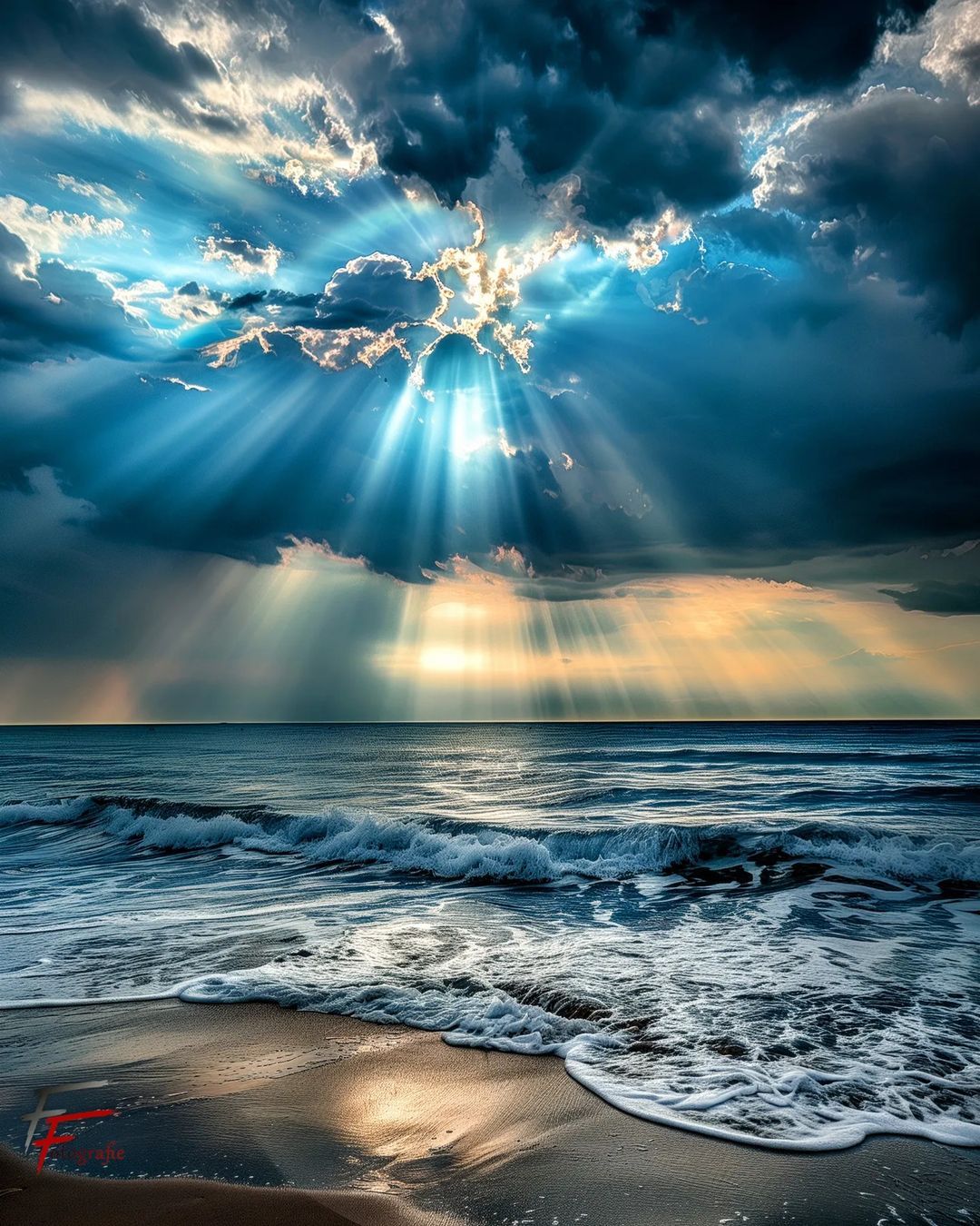 Seashore bathes in sunshine