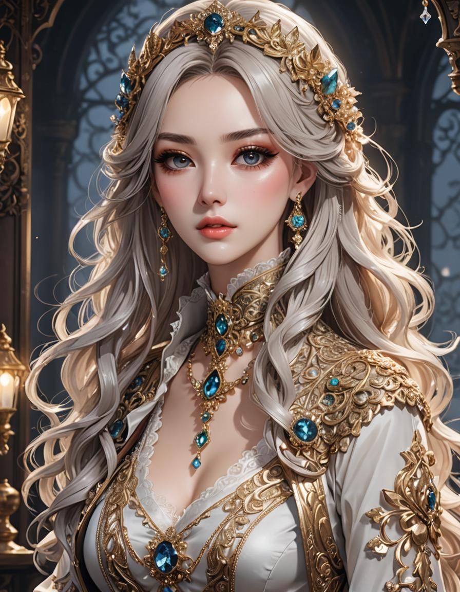 Woman beauty, manhwa style, a lot of details, good detailing, beautiful ...