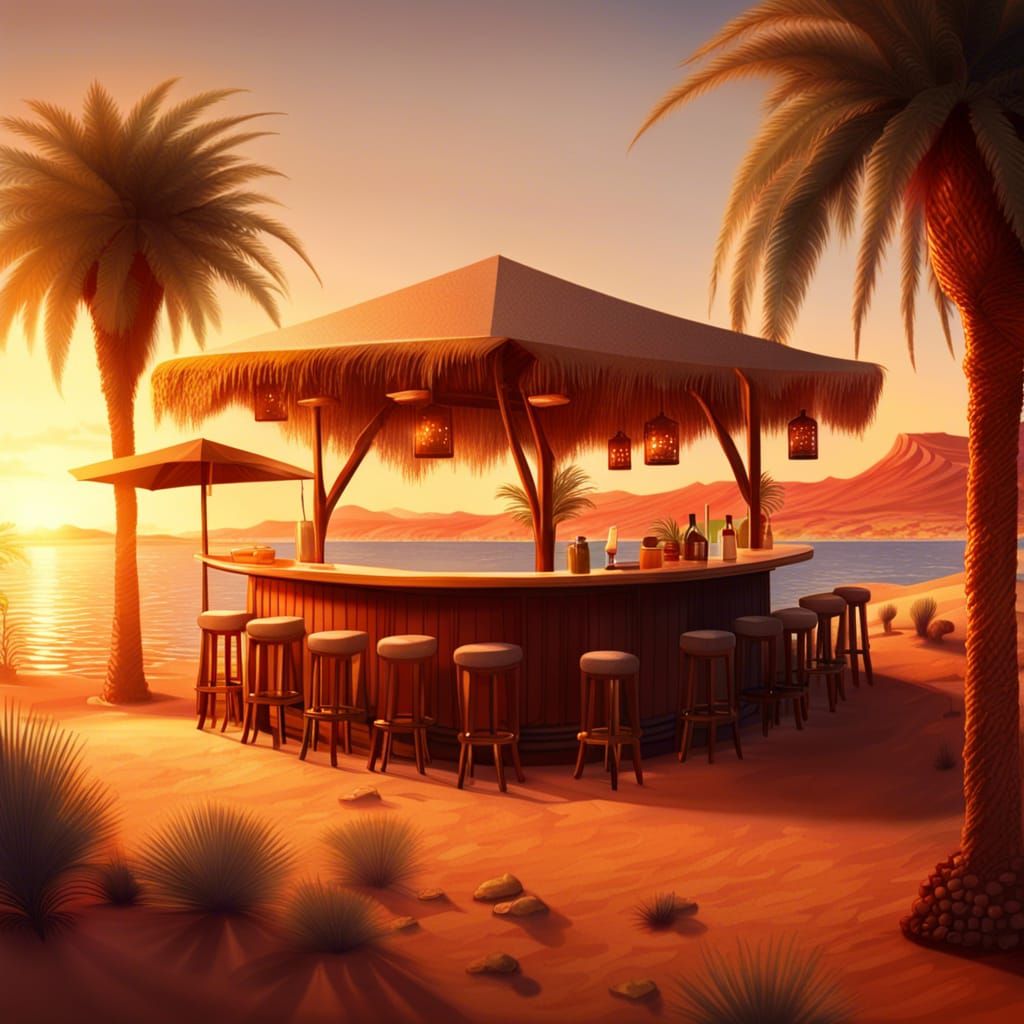 Oasis Beach Bar - AI Generated Artwork - NightCafe Creator