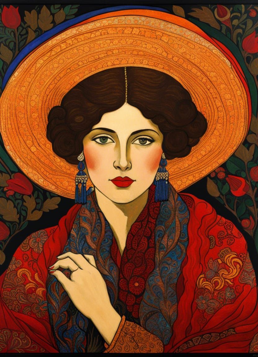 a woman, by József Rippl-Rónai, Amazing, Deep colors, Vibran...