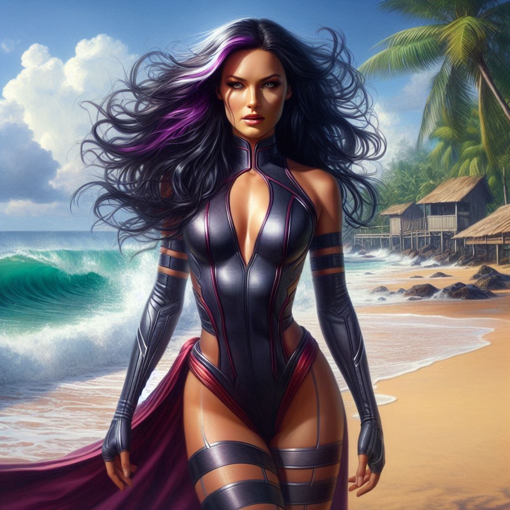 Psylocke at the Beach