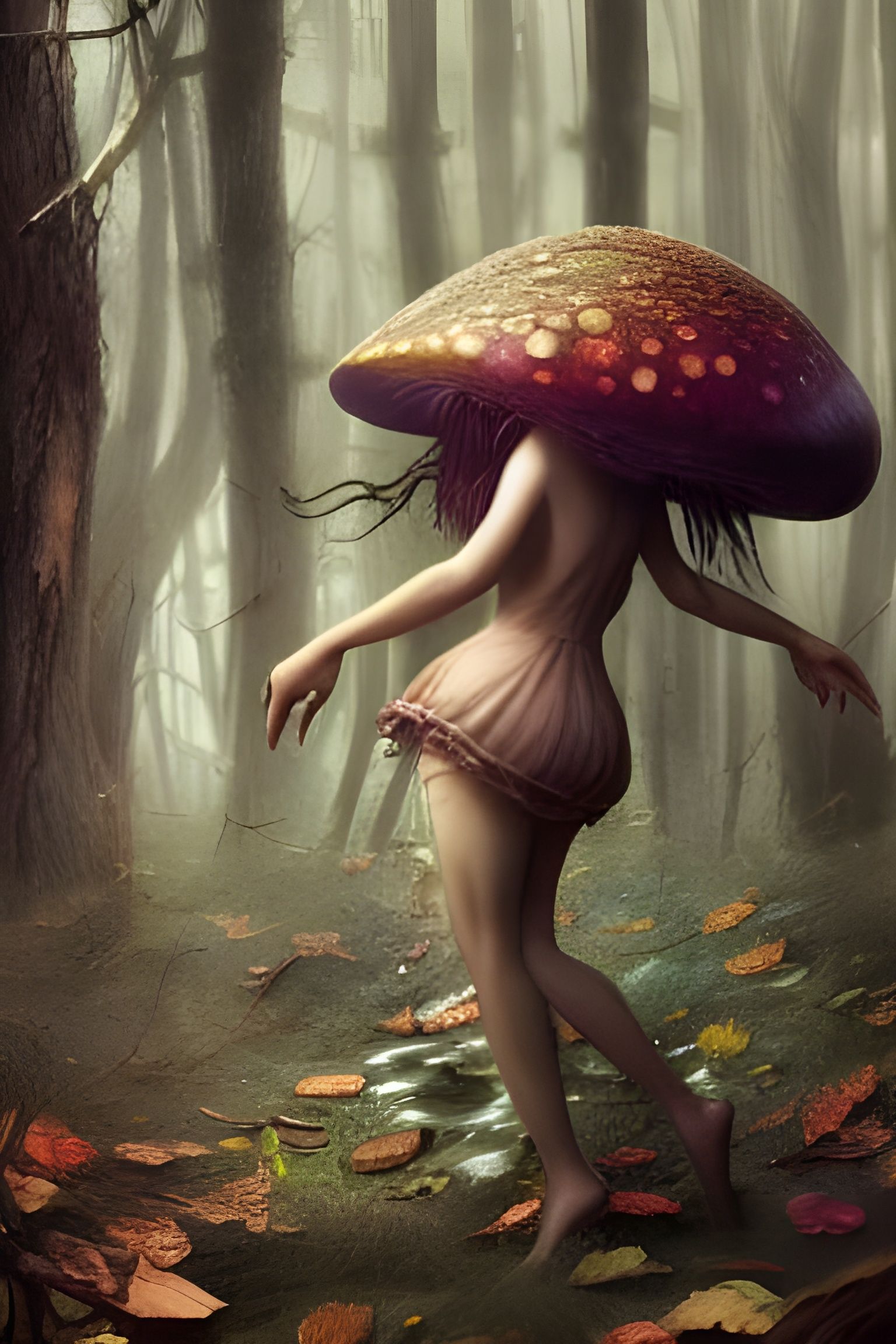 Into a mushroom she transformed undefined