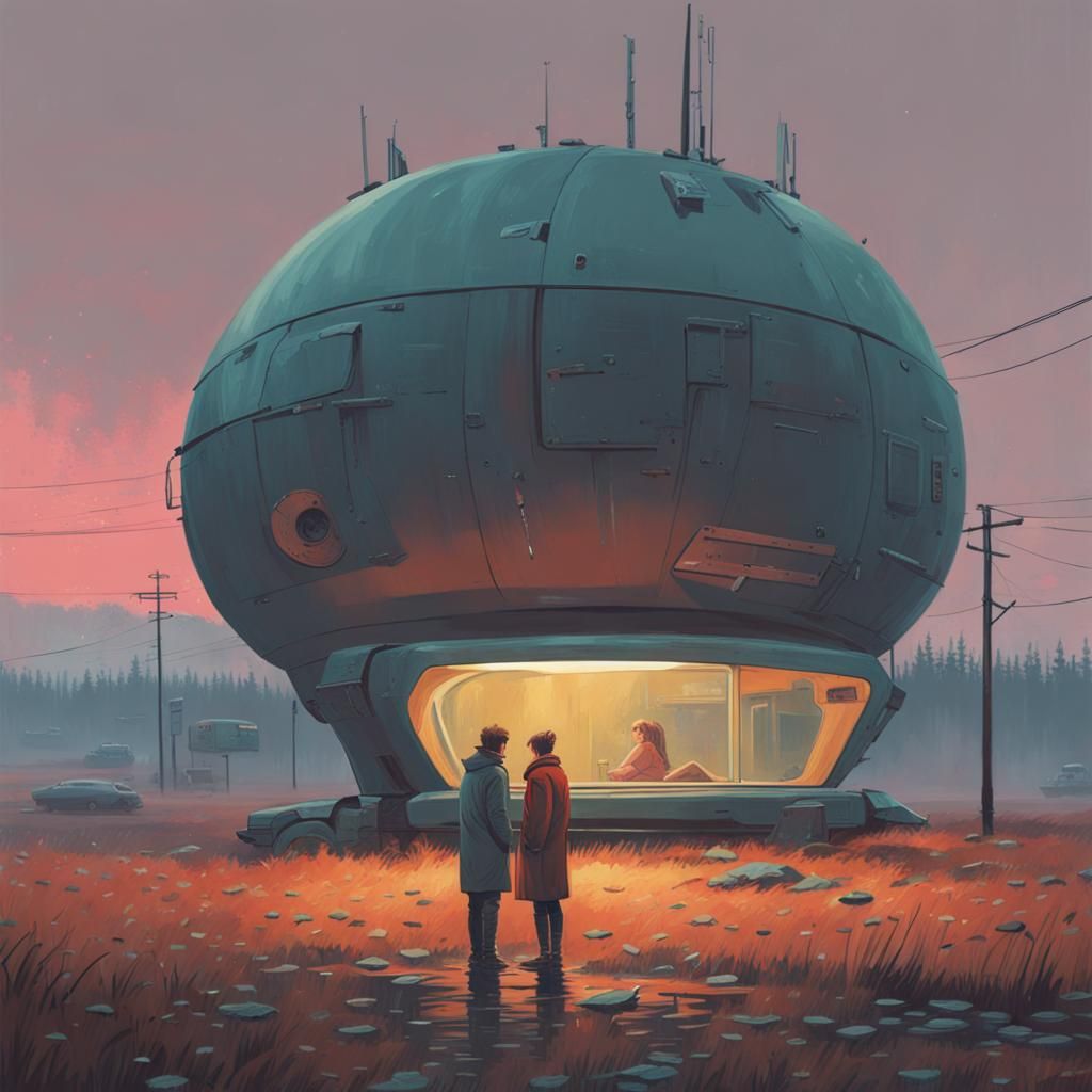 Falling in love Simon Stålenhag retrofuturism