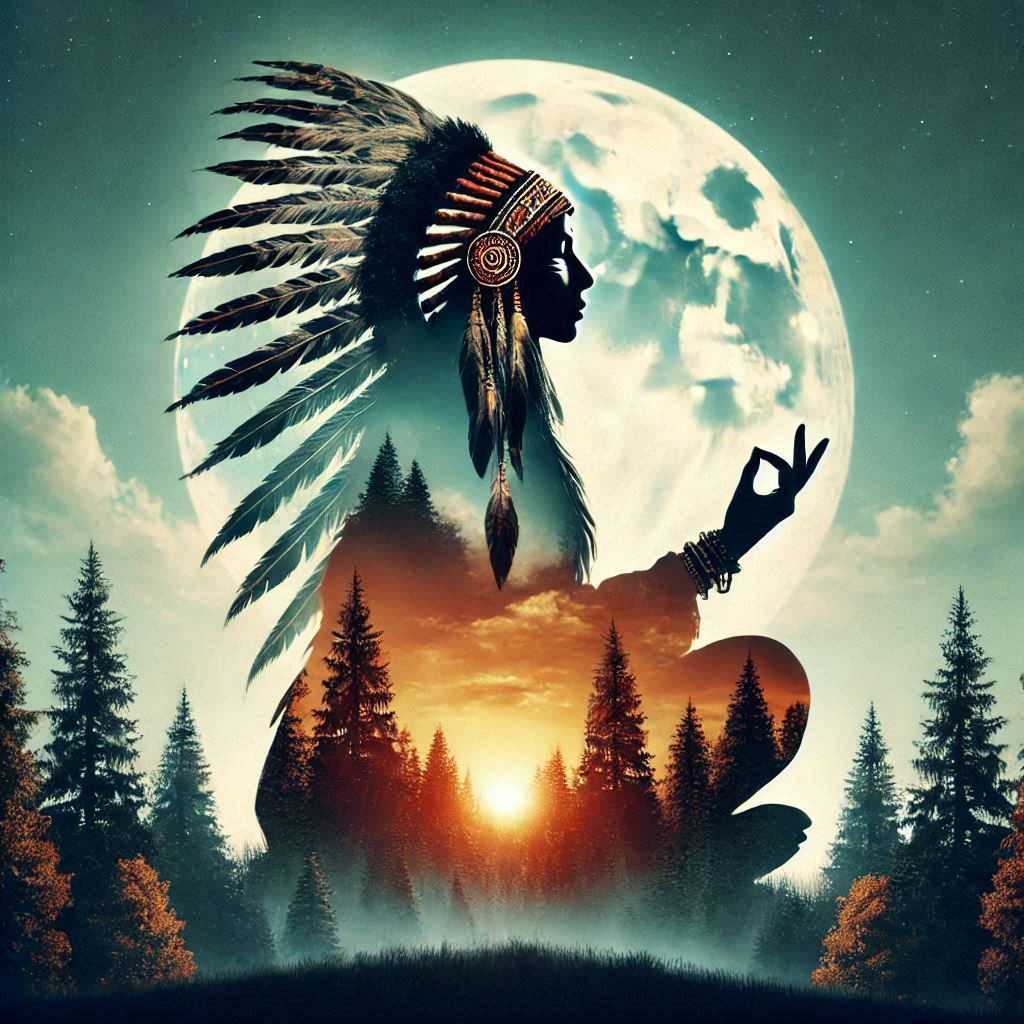 double exposure beautiful fantasy portrait landscape..