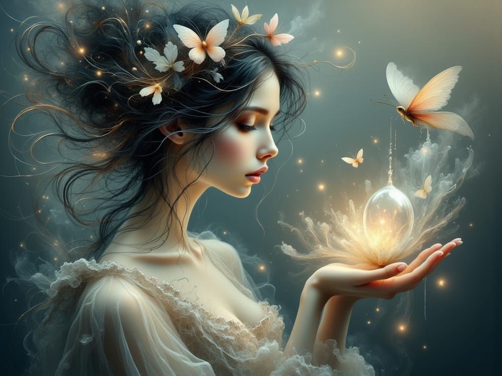 <lora:Ethereal Magic Flux:1.0> 💕🥶🦋👻💖<lora:Ink Poet:1.0>  by @A Secret McDaniel