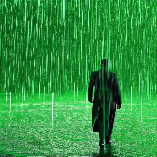 Matrix Digital Rain - AI Generated Artwork - NightCafe Creator