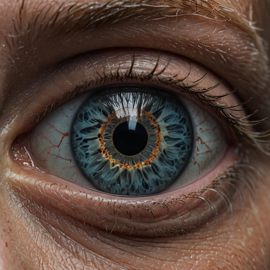 (Extremely Beautiful ultra-photorealistic blond male human man blue eyes)completely ocean blue colored eyes looking directly at you the view...