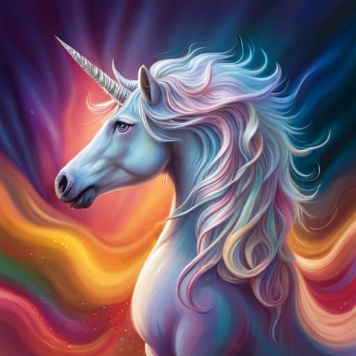 Feminine magical unicorn. She bears only one horn on her forehead and
