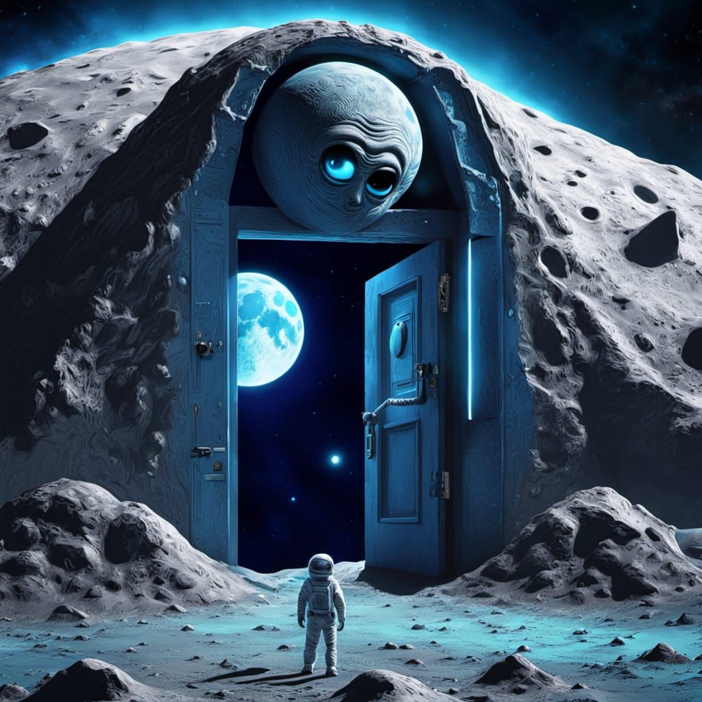 A small door on the face of the moon to let E.T go ib