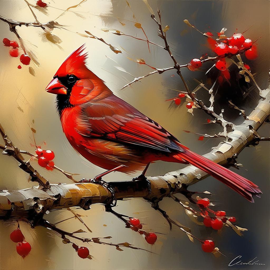 Cardinal bird  by @Cute dog