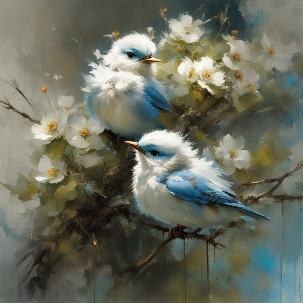 Birds and Blossoms  by @Superbear