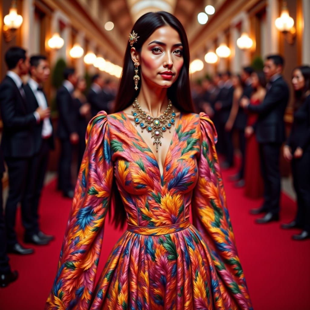 Stylized woman with designer outfit beauty at a event <lora:Fiona Fantasy:1.0>