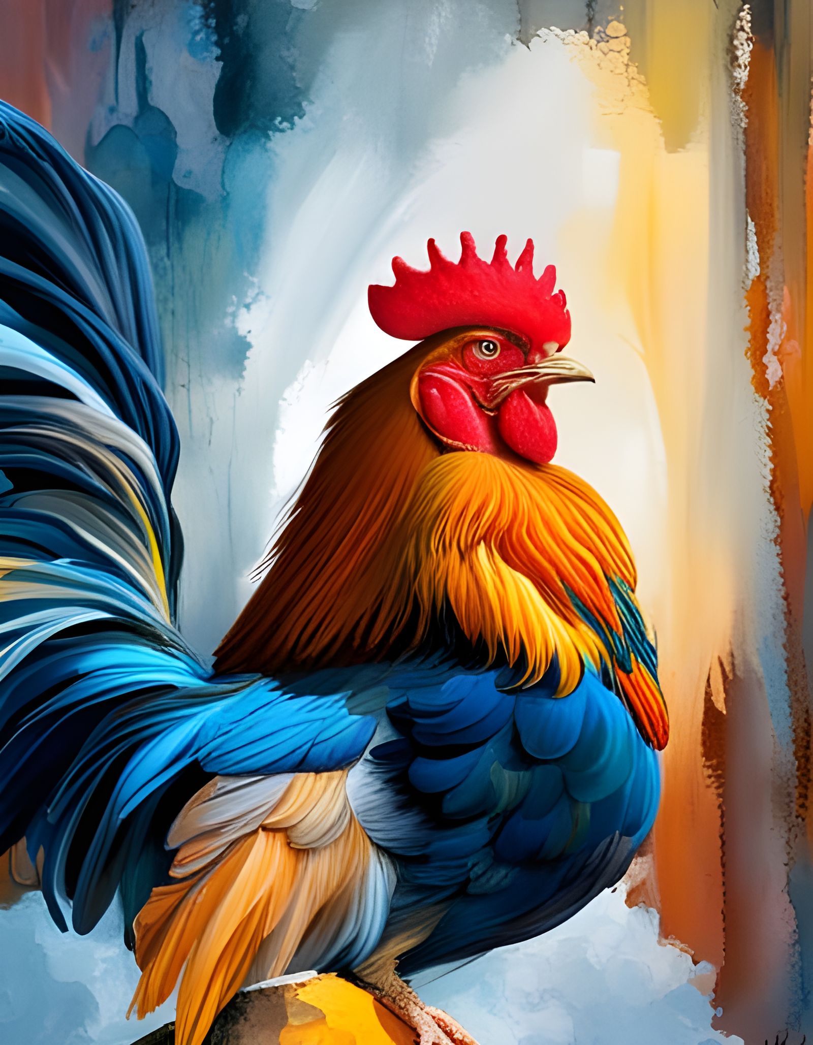 Perched Rooster  by @Zacho