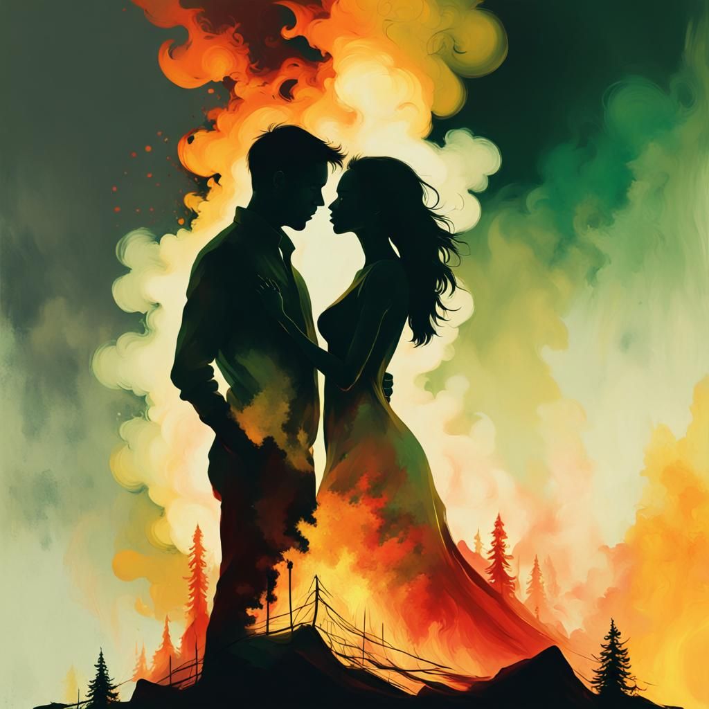 Silhouette lovers Painting 