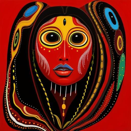 Sadness. Weird pareidolia faces. Surrealist art. Aboriginal ...