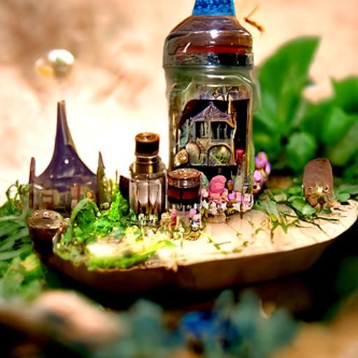 Little Fairy town in a bottle
