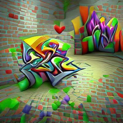 Graffiti 3D art 8K 3D colourful graffiti geometric
