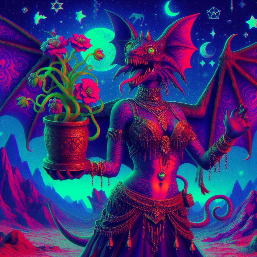 baghdad batty g with astro-flytraps in 3-d  🟦𝀂🟥𝀅