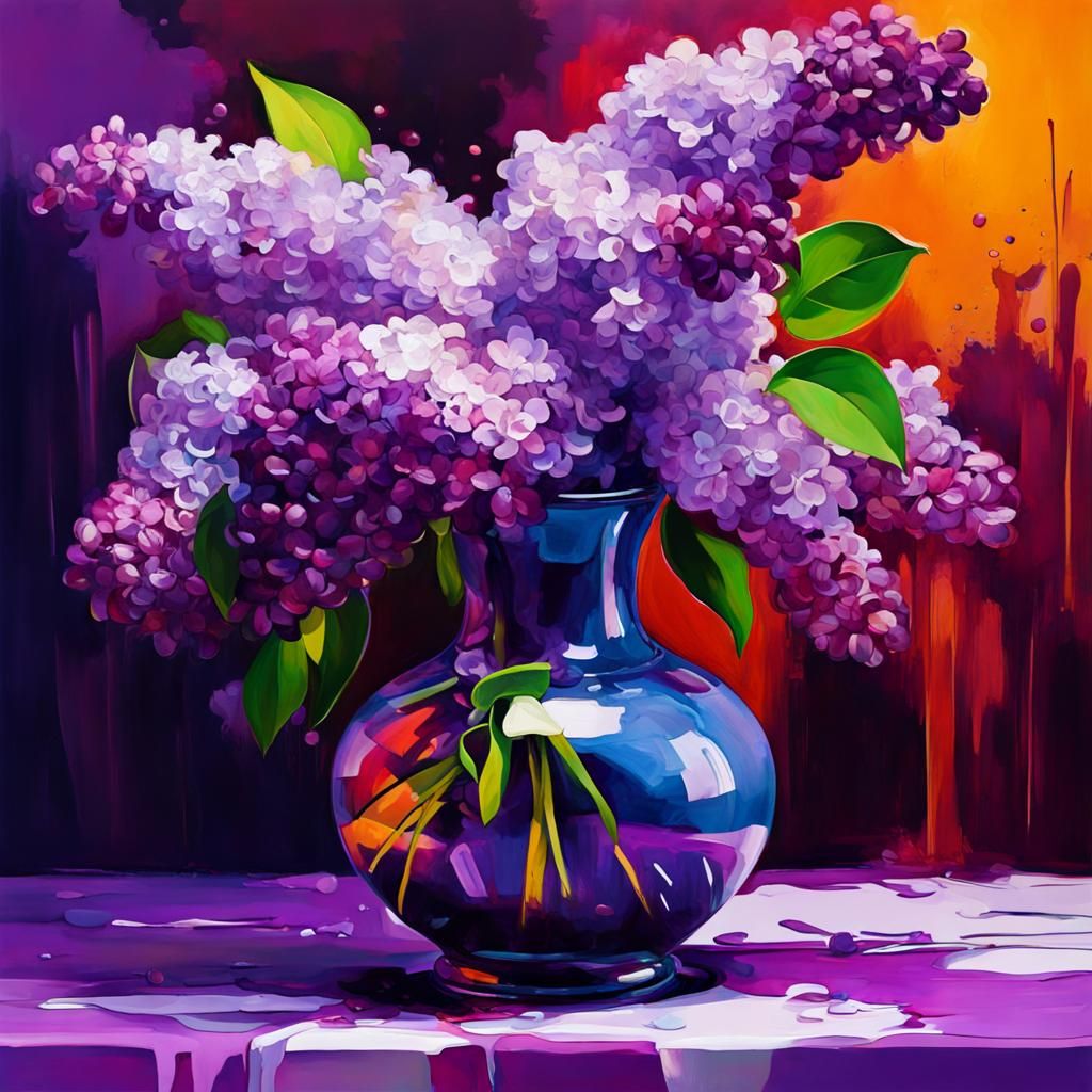 Lilac flower vase