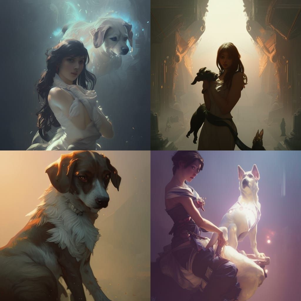 doggy woof woof 8k resolution concept art portrait by Greg R...