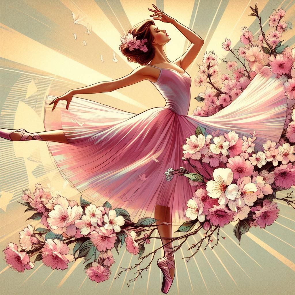 Cherry blossoms pirouette