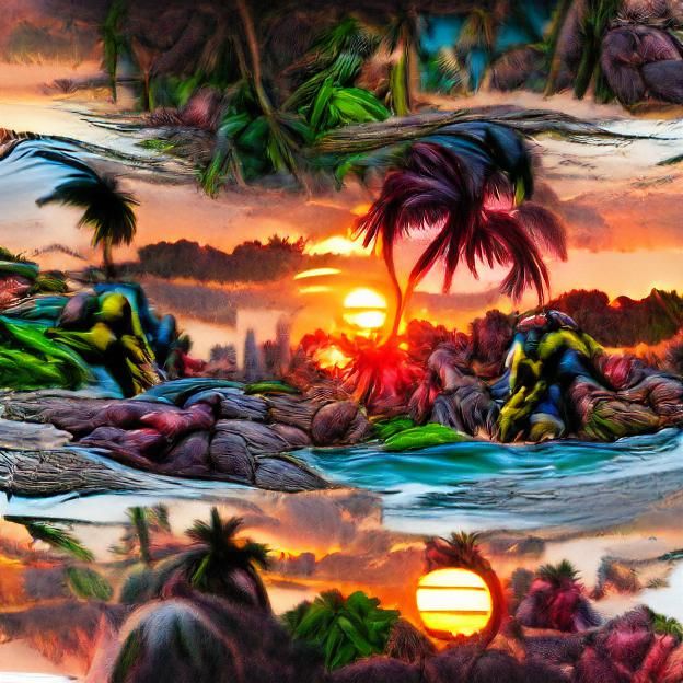 Tropical Island Sunset
