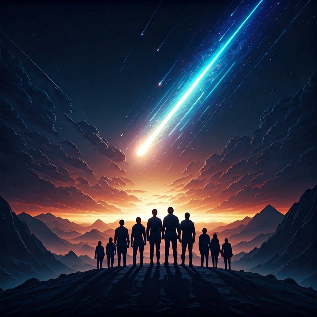 United Under Meteors: A Digital Art Masterpiece