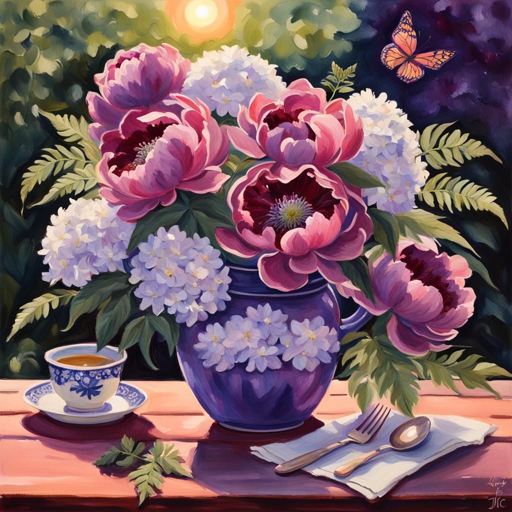 Hydrangeas and Peonies