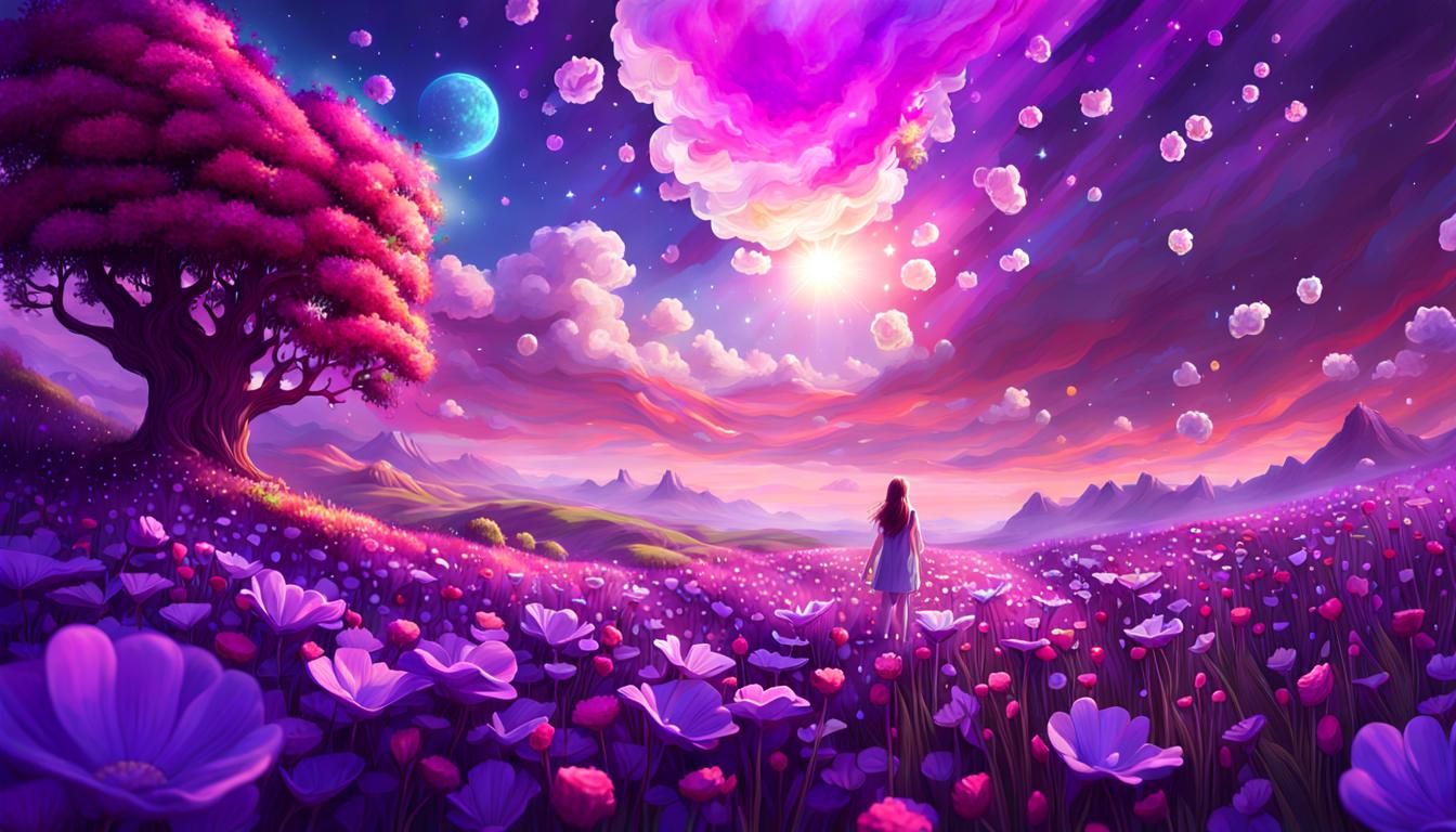 In my field of paper flowers and candy clouds of lullaby, I lie inside