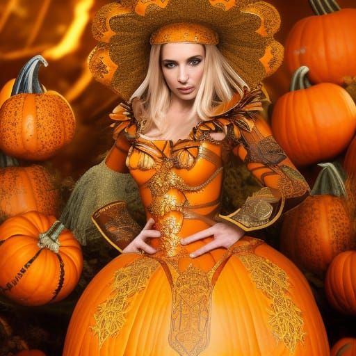 A woman and Pumpkin
