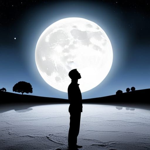 Une silhouette au clair de lune... - AI Generated Artwork - NightCafe ...