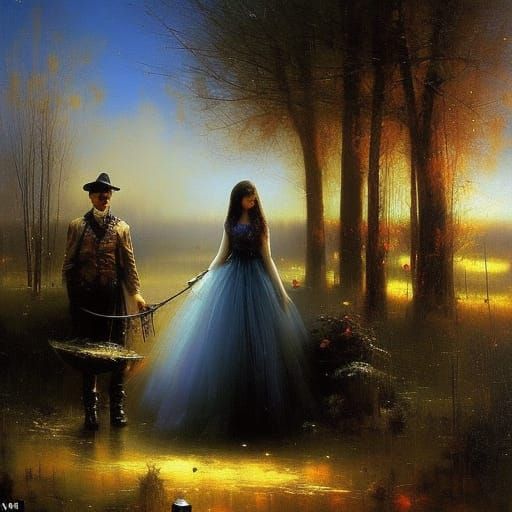 "Time" eerie Dark Fantasy masterpiece by Pino Daeni Tim Burt...