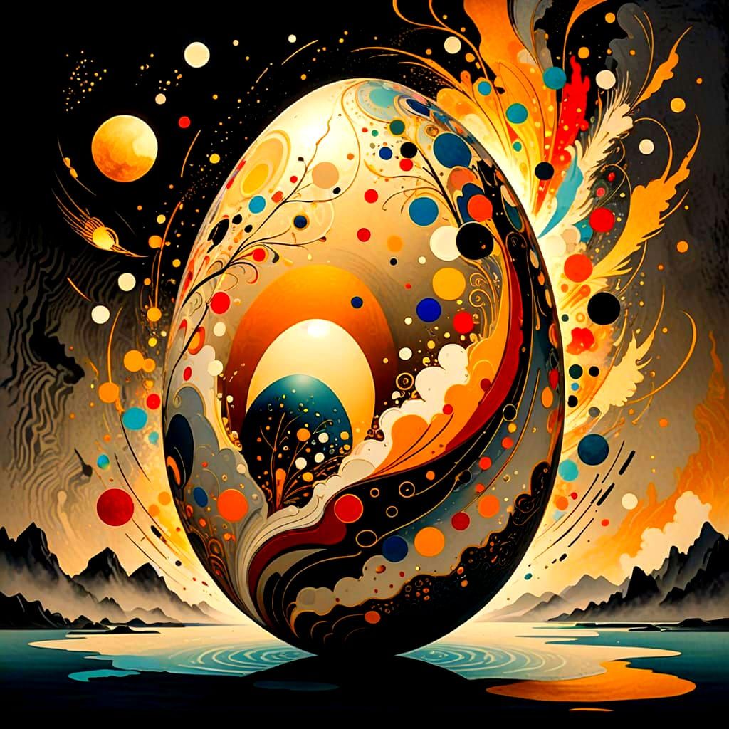 Vibrant Abstract Dreamscapes in Swirling Colors and Intricat...