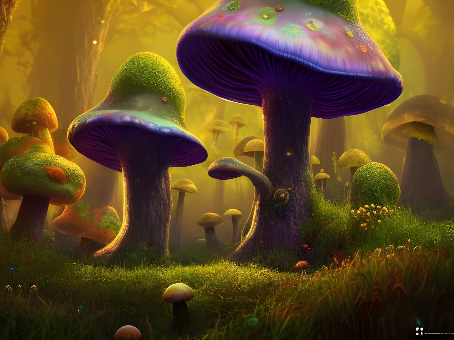 Purple mushroom forest - AI Generated Artwork - NightCafe Creator