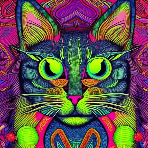 Neon Alley Cat - AI Generated Artwork - NightCafe Creator