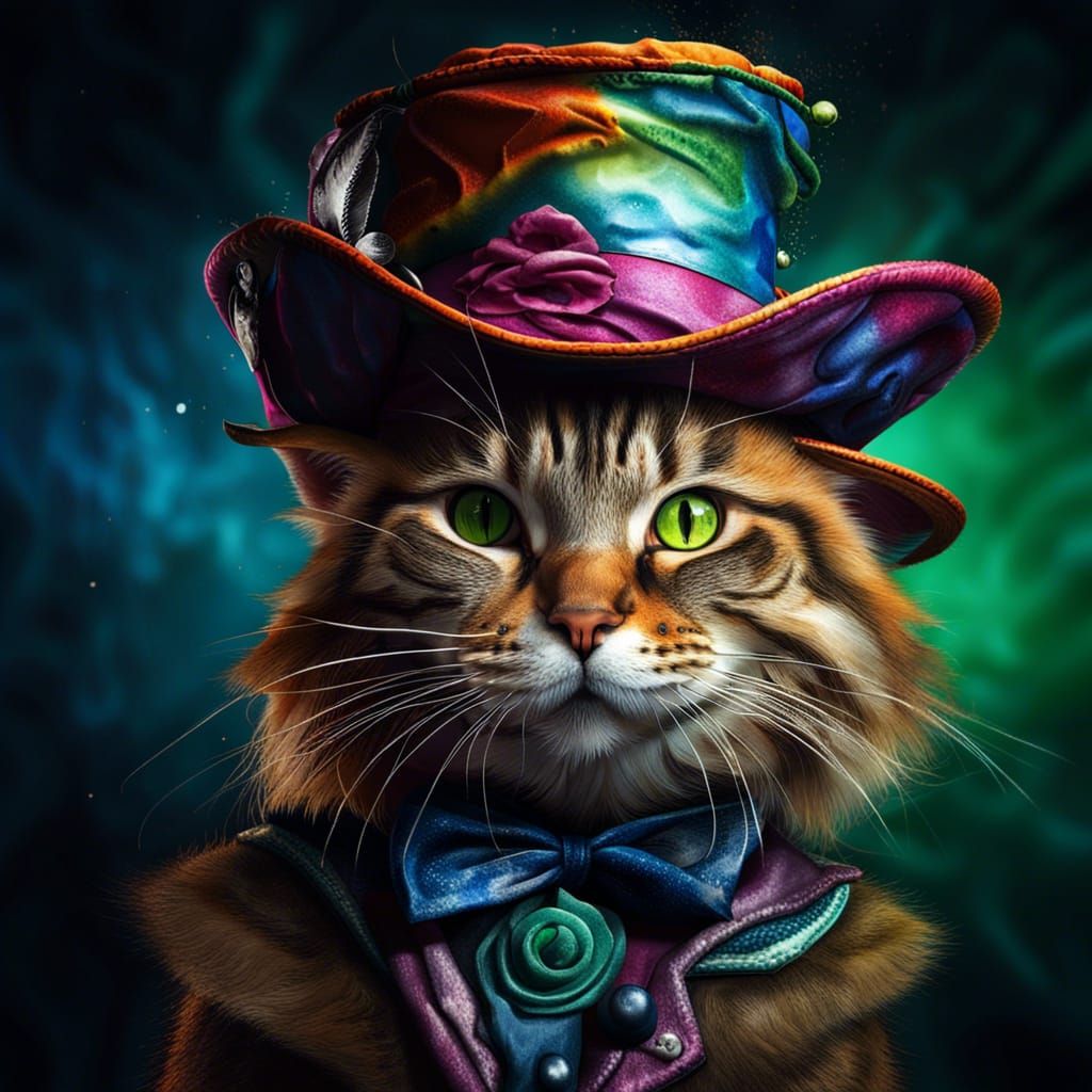 cat as the Madhatter - AI Generated Artwork - NightCafe Creator