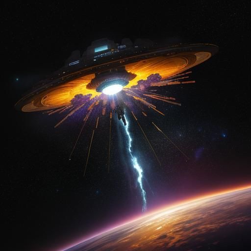 Cosmic Asteroid Field in Vibrant Oil Painting Style