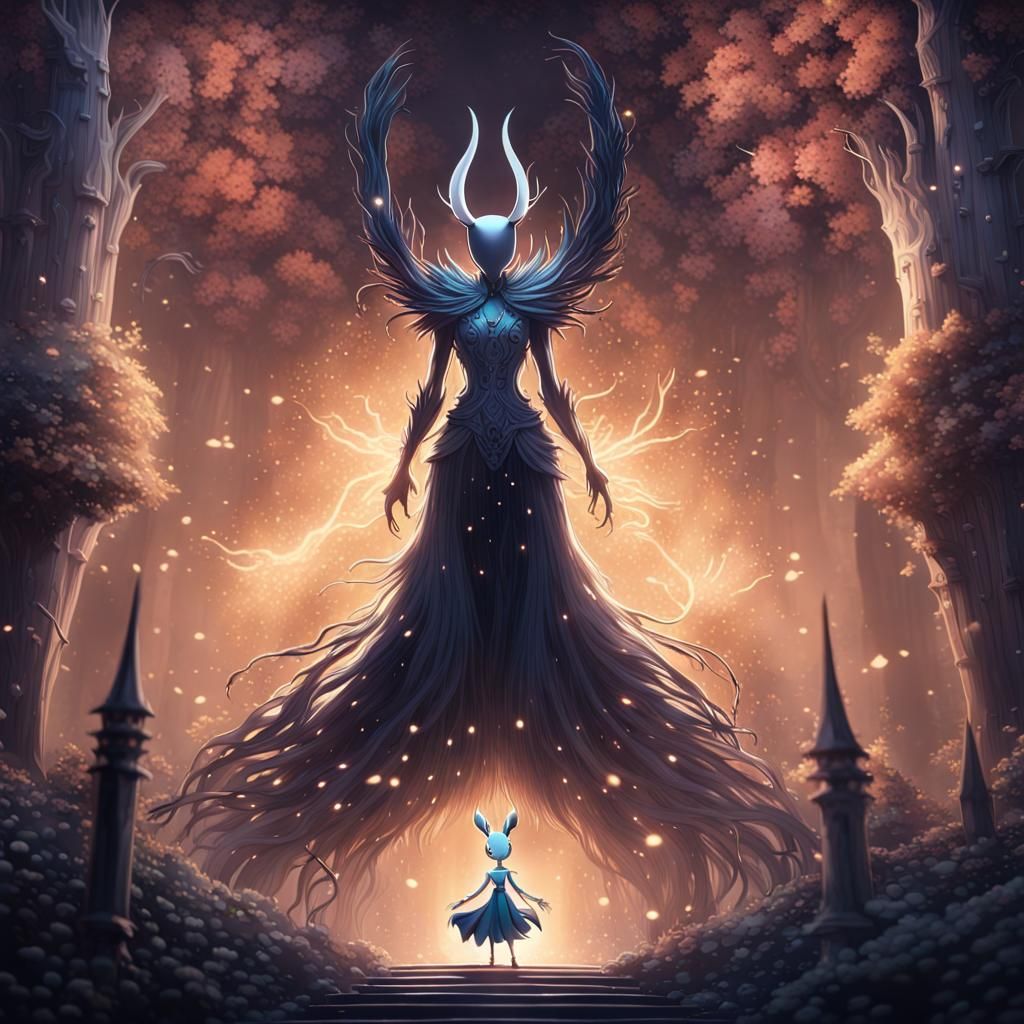 the hollow knight finding the radiant goddess of dream