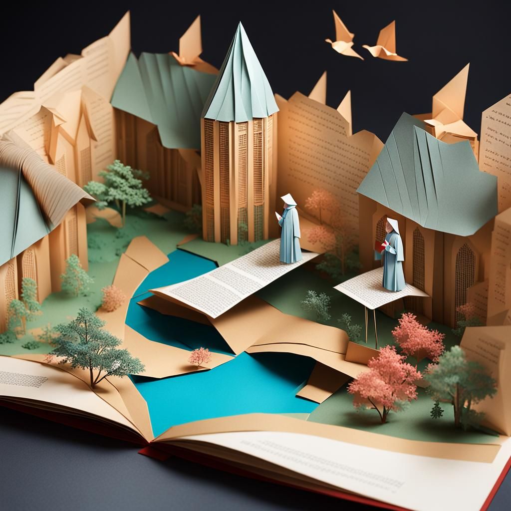 Pop-up books.  The Handmaid’s Tale. Origami paper folds pape...