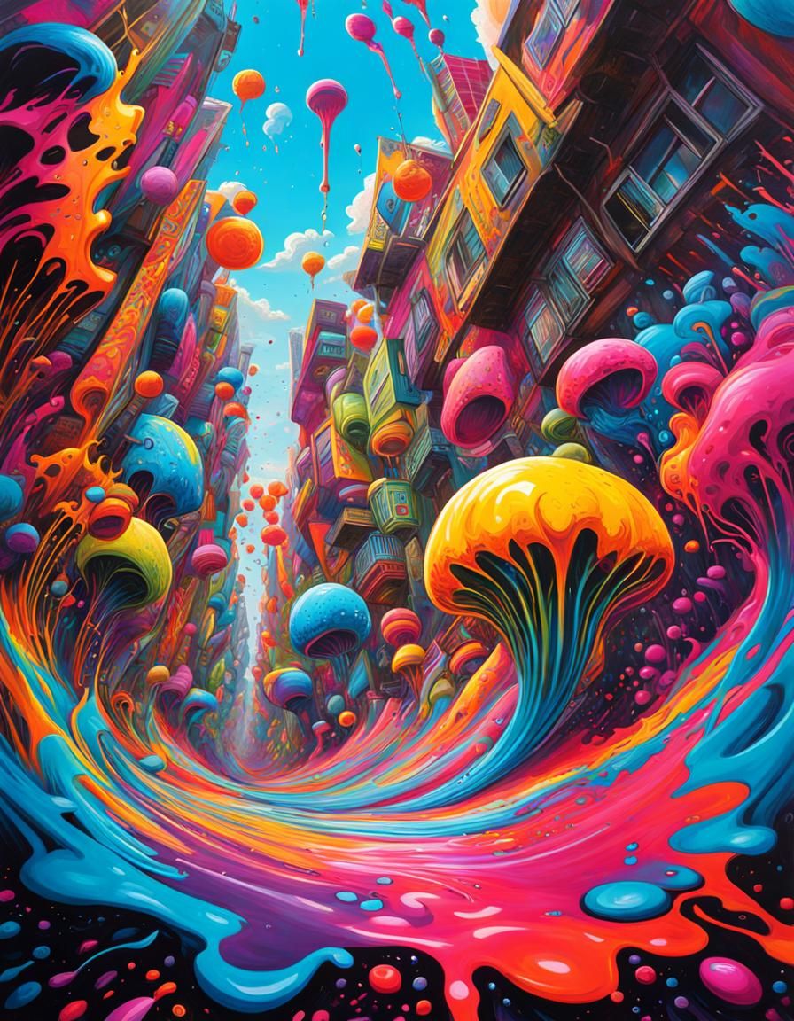 trippy , psychedelic, basejump, graffiti art, splash art, street art ...