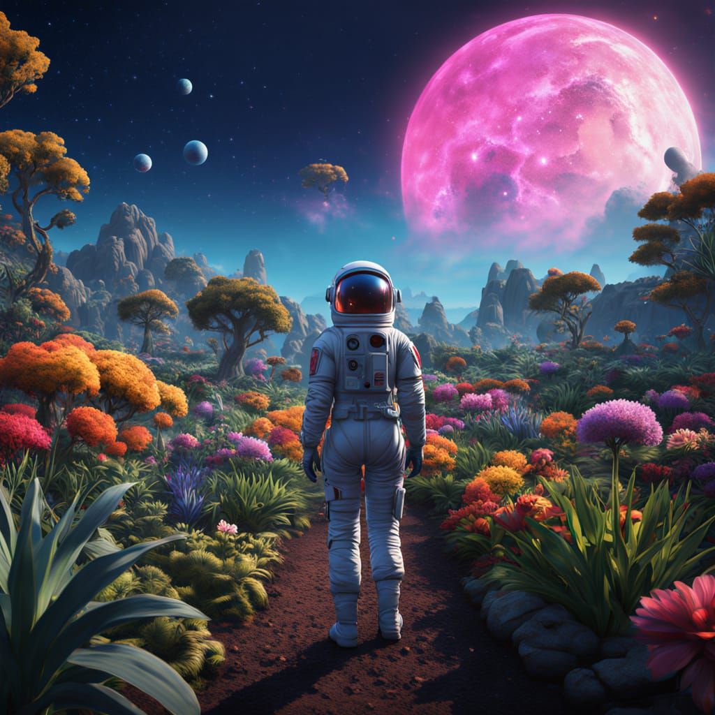 Plants on a planet in a distant galaxy