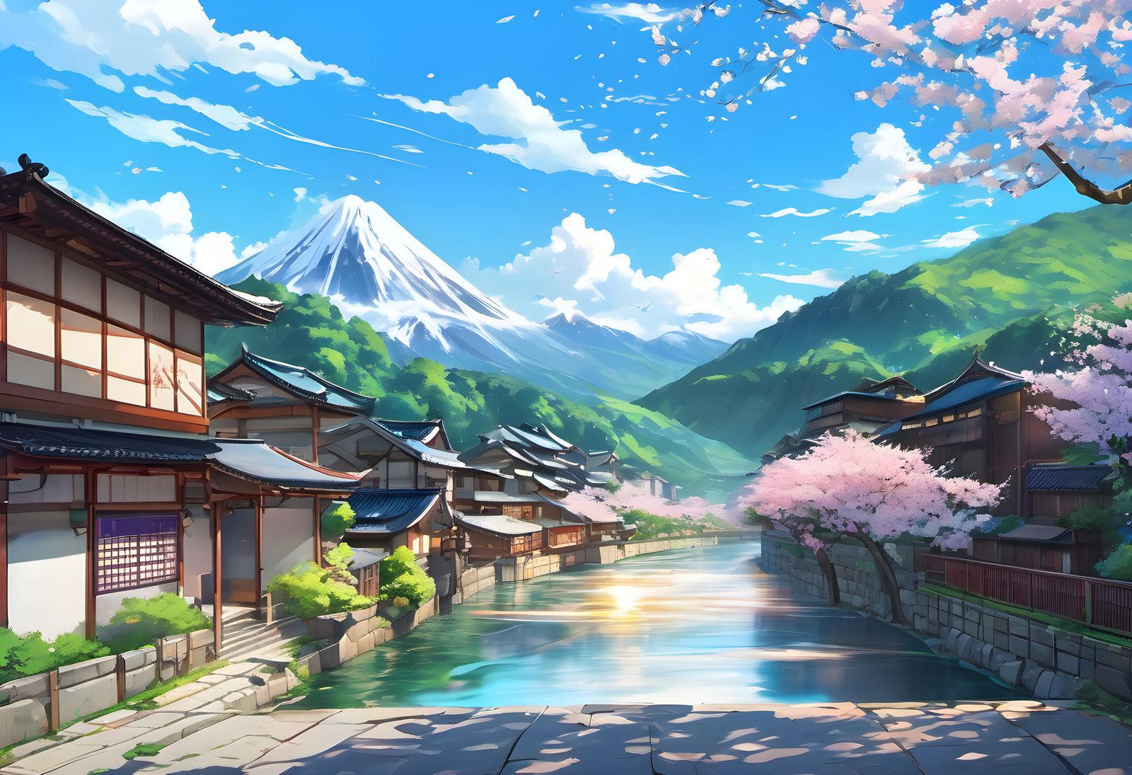 Vibrant Fantasy Anime 41m stream through village