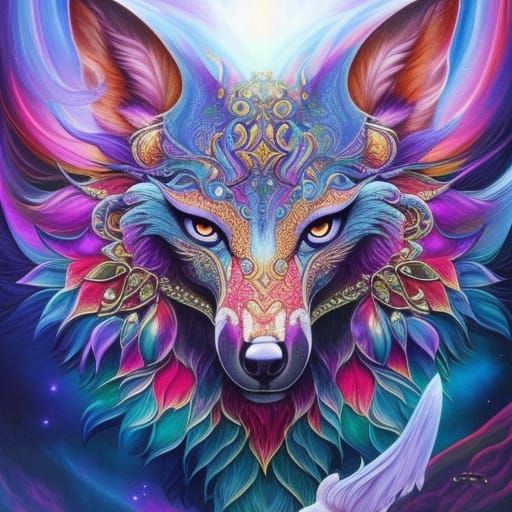 Mystic Wolf - AI Generated Artwork - NightCafe Creator