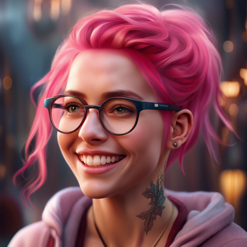 Pink hair - AI Generated Artwork - NightCafe Creator