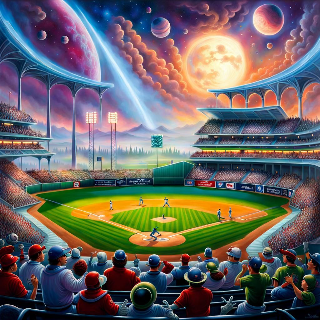 A Intergalactic Baseball game - AI Generated Artwork - NightCafe Creator