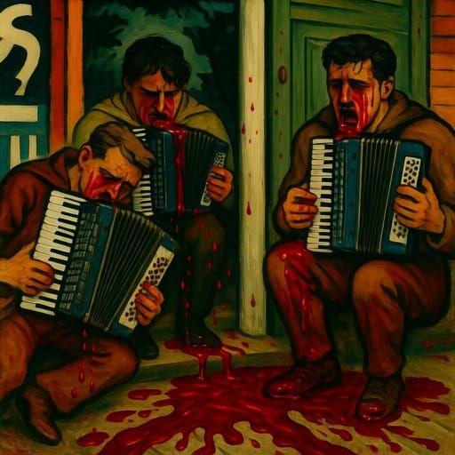 The people are tired of being deceived
To eat and crush the accordion in their faces
Viy is shaking and sweat is pouring down the ditches
A ...