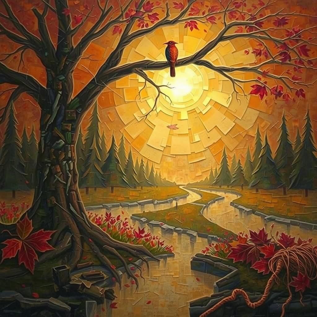 Fall Paper Collage Art