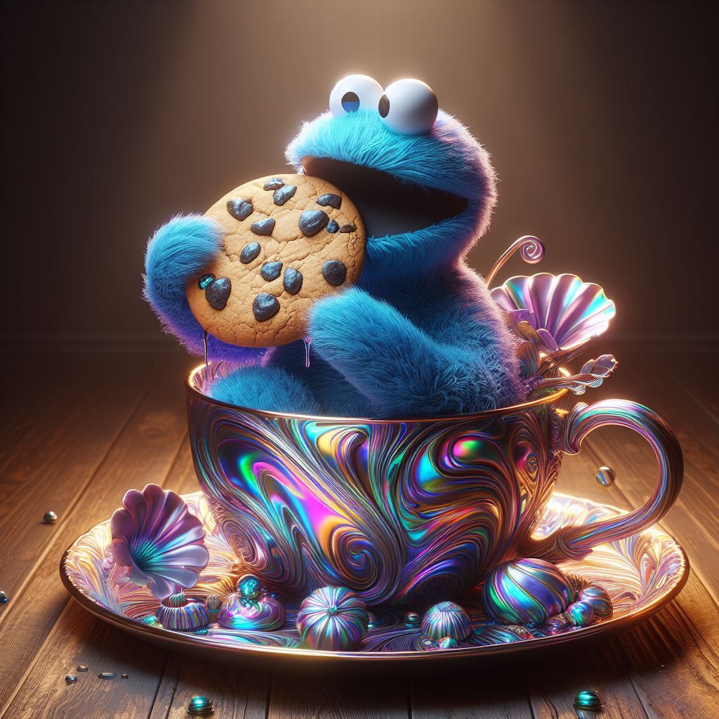 Cookie monster in a teacups series