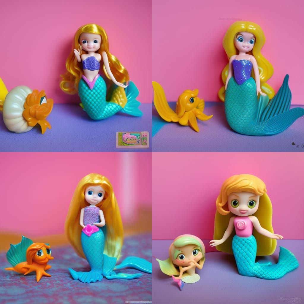 Fotografía de juguetes de los años 80, Mermaid, Polly pocket...