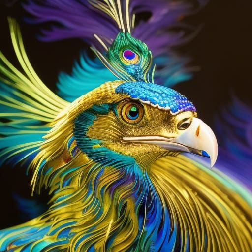 Majestic Gold Peacock Eagle